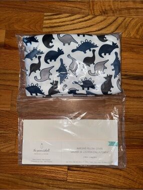 Navy & Gray Dinosaur Nursing Pillow Cover